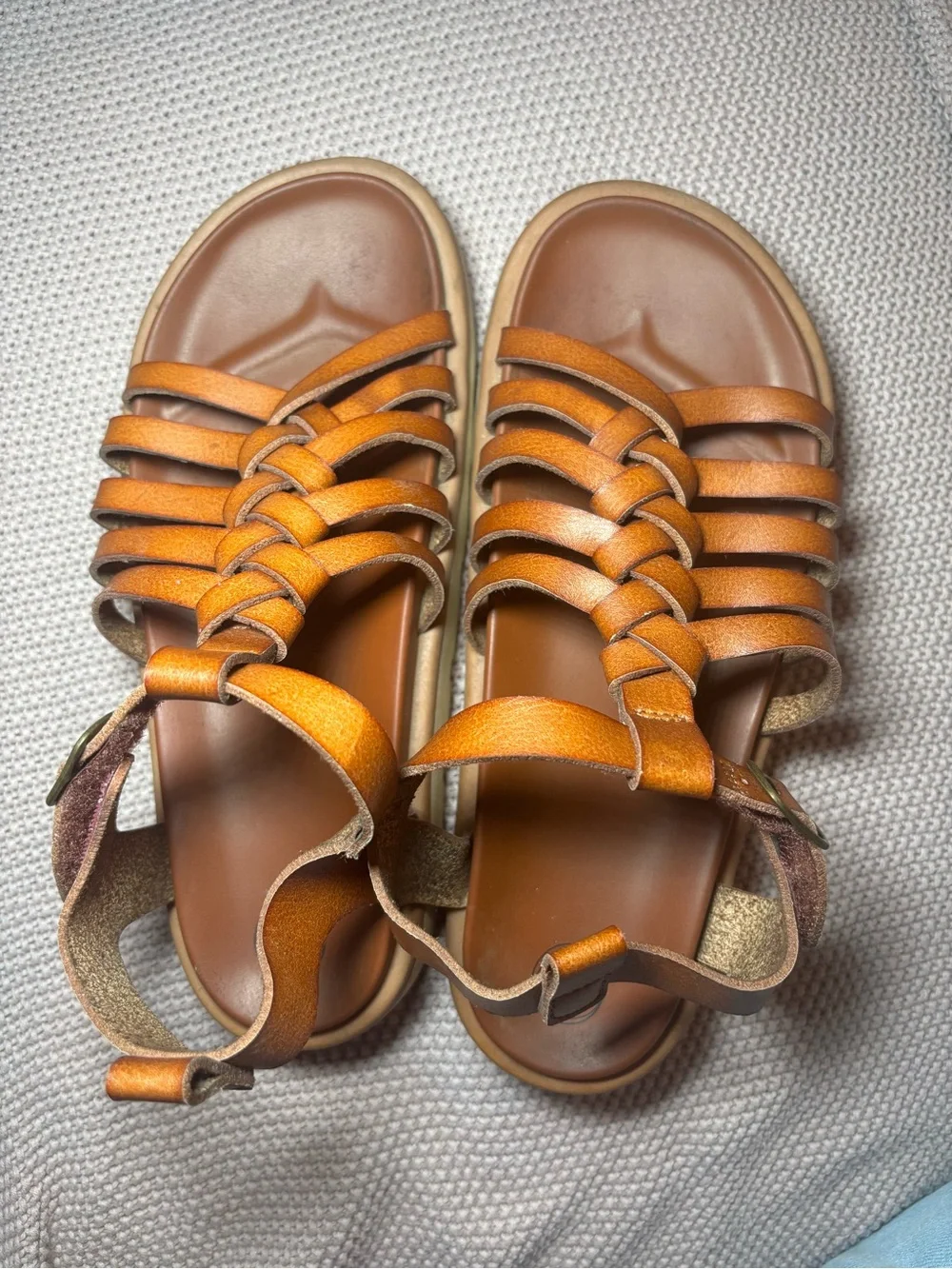 wonder nation Tan Braided Gladiator Sandals